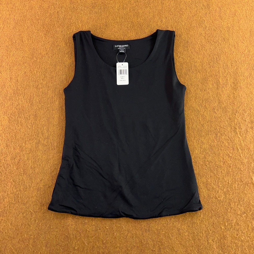 Layer Zero Womens Small Black Smoothing Stretch Scoop Neck Tank Top NWT
